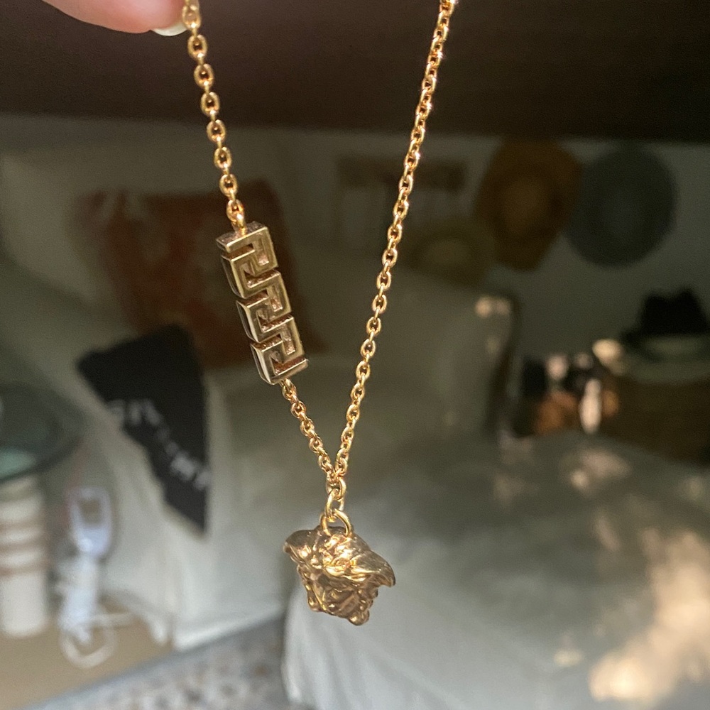 Versace Gold Tone Medusa Ankle Bracelet
